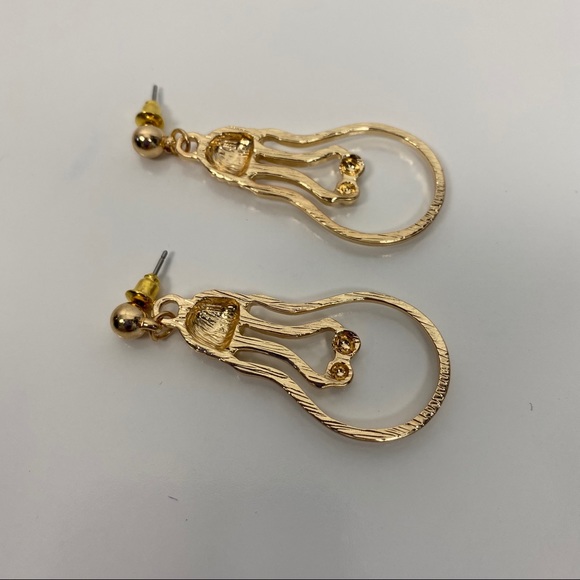 3/$15 New! Lightbulb Edison Bulb Earrings Gold Tone Drop Post Dangle Alternative - Picture 4 of 5